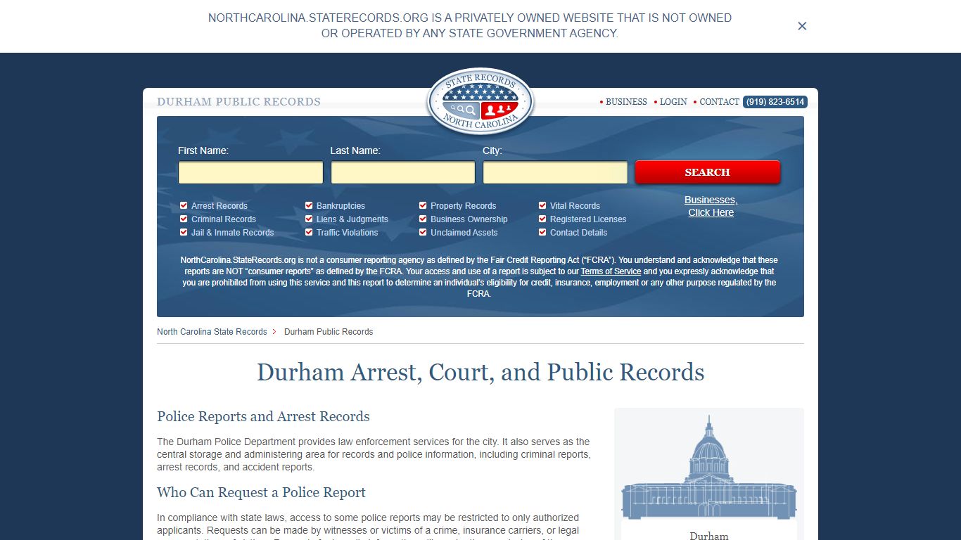 Durham Arrest and Public Records | North Carolina.StateRecords.org